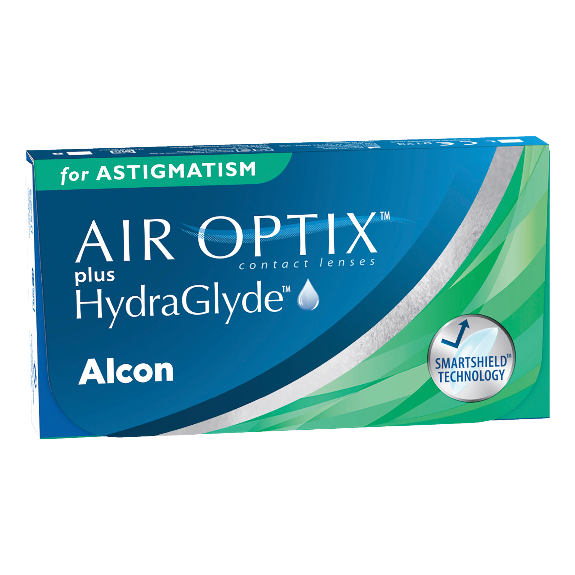 Box of Alcon Air Optix plus Hydraglyde for Astigmatism contact lenses