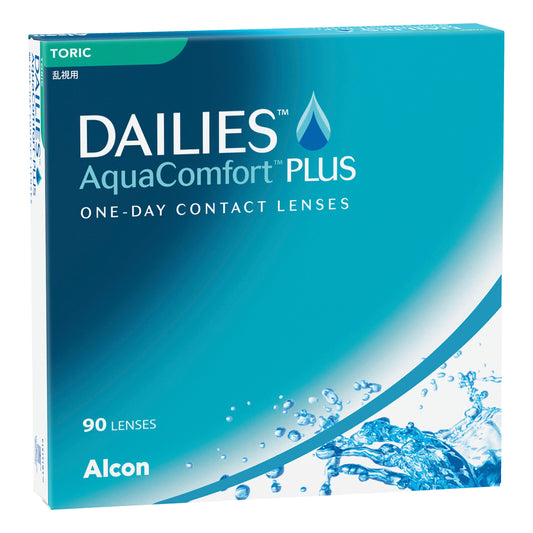 Box of Dailies Aqua Comfort Plus Toric contact lenses