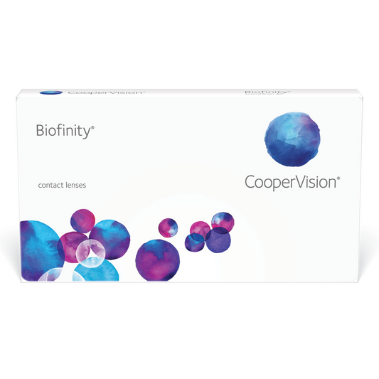 Box of Coopervision Biofinity contact lenses