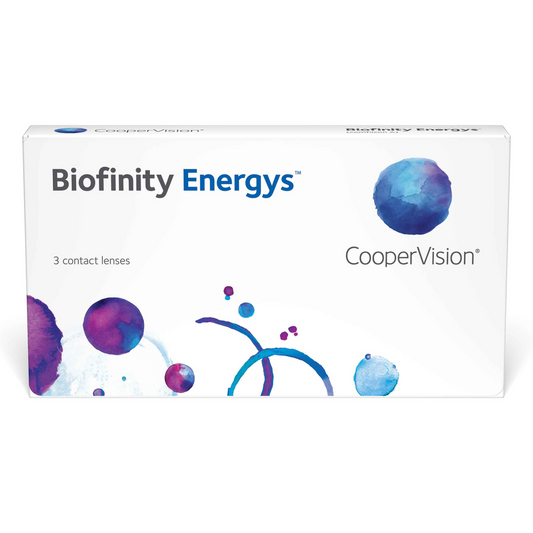 Box of Coopervision Biofinity Energys contact lenses