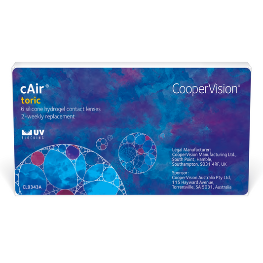 Box of Coopervision cAir Toric contact lenses