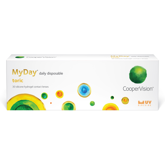 Box of Coopervision MyDay Toric contact lenses