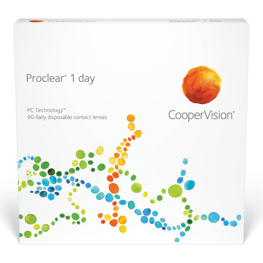 Box of Coopervision 90 Proclear 1 Day contact lenses